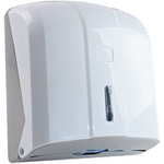 HYGOSTAR Falthandtuch-Spender INTERFOLD, weiß aus Kunststoff, passend für Z-Falz und C-Falz Handtuch - 1 Stück (88838)