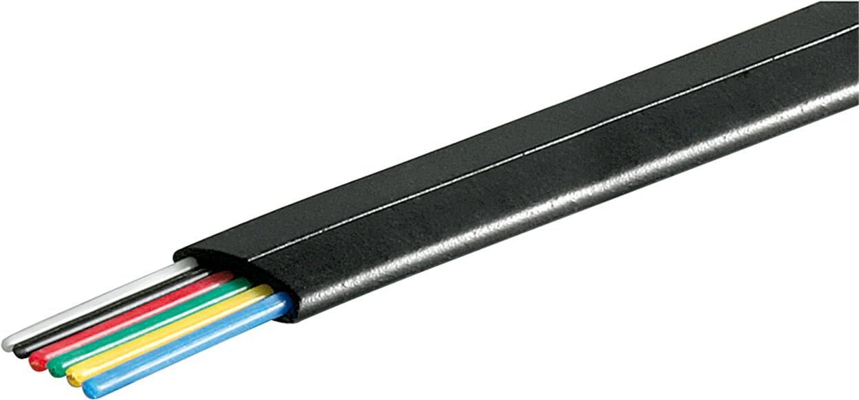 Goobay Telefonflachkabel 500 m Rolle, AWG 28,CCA (kupferkaschiertes Aluminium) - 6 adrig (45851)