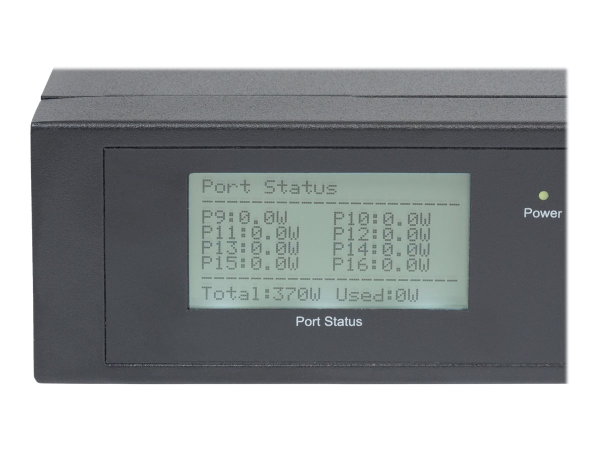 Intellinet 16-Port Gigabit Ethernet PoE+ Switch mit 2 SFP Ports LCD Display Schwarz