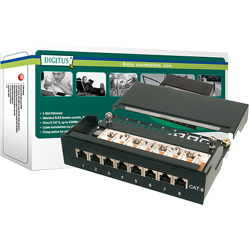DIGITUS DN-91608SD Desktop Patch Panel 8 Port Cat6 geschirmt Schwarz
