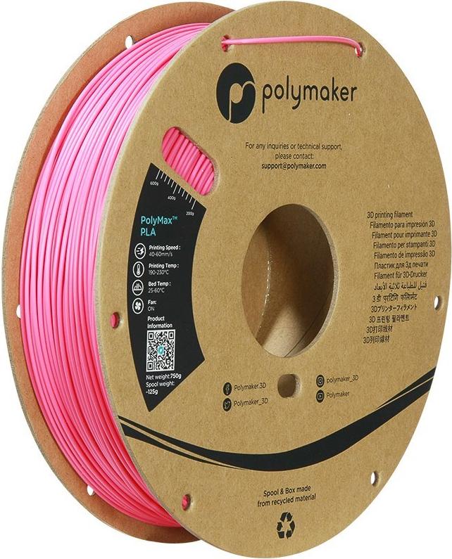TOUGH PLA 1,75mm PINK 0,75kg POLYMAKER POLYMAX 3D FILAMENT (PA06029)