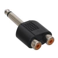 InLine® Audio Adapter, 6,3mm Klinke Stecker Mono an 2x Cinch Buchse (99339)