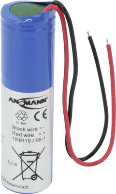 Ansmann 1S1P Spezial-Akku 18650 Kabel Li-Ion 3.6 V 2600 mAh (2347-3008-06)
