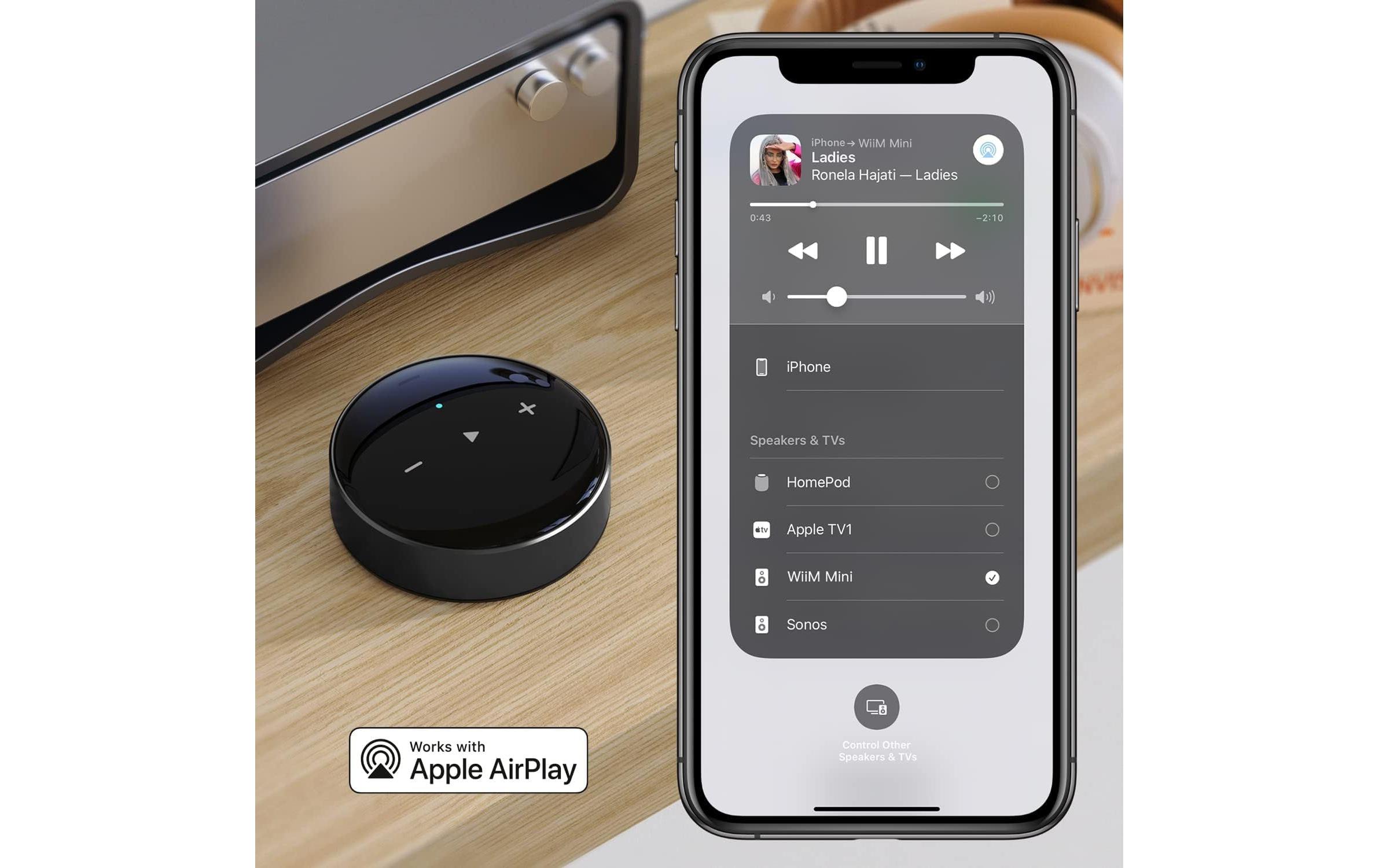 WiiM Mini Audio-Streamer AirPlay 2 WLAN Bluetooth Schwarz