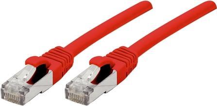 Patchkabel S/FTP (PiIMF), Cat 6A (EIA/TIA), rot, 0,3 m Patchkabel mit besonders schmalem Knickschutz (858466)