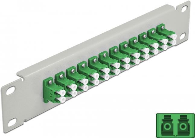 Delock - Patch Panel - Rack montierbar - LC SM X 12 - Grau, grün - 1U - 25,4 cm (10) (66787)
