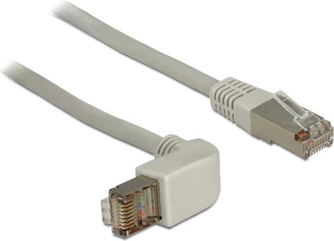 Delock Netzwerkkabel RJ45 Cat.5e SF/UTP oben gewinkelt / gerade 0,5 m (83514)