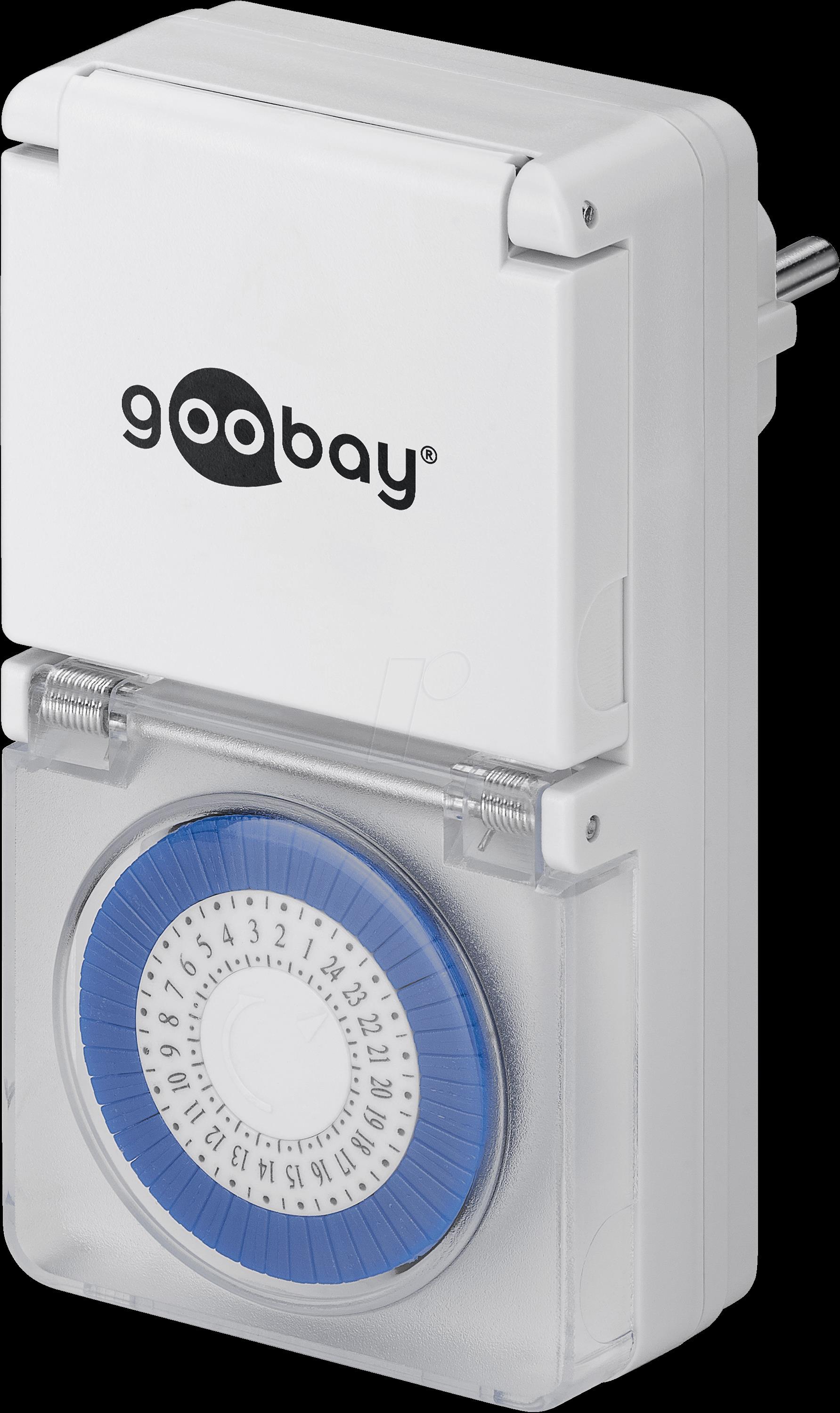 Goobay Analoge Zeitschaltuhr IP44, Weiß - präzise und einfache Steuerung von elektronischen Geräten (73289)