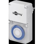 Goobay Analoge Zeitschaltuhr IP44, Weiß - präzise und einfache Steuerung von elektronischen Geräten (73289)