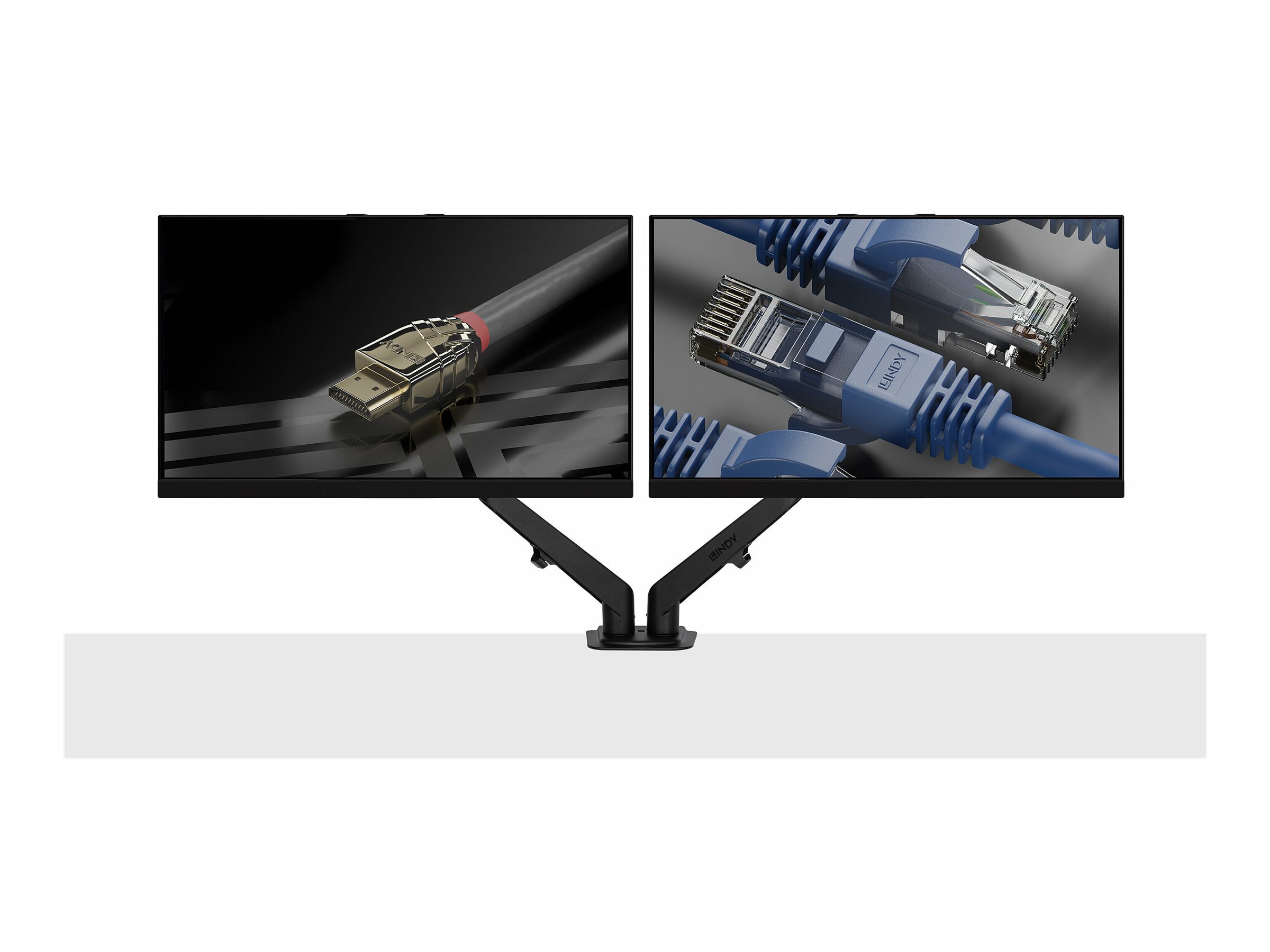 Lindy Dual Mount Desktop Gasfederarm 17"-27" Schwarz