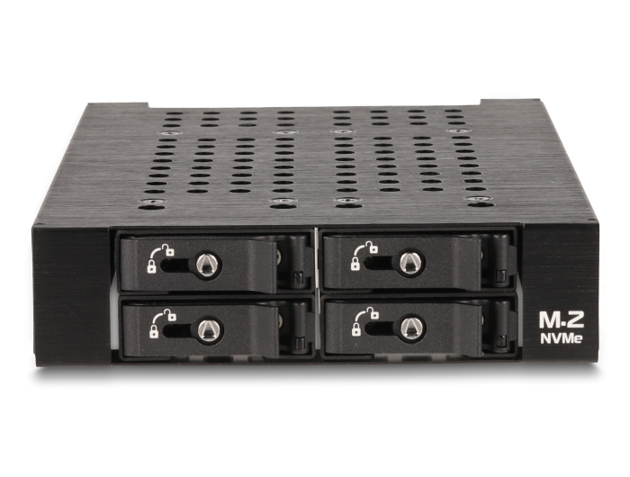 Delock 3.5" Mobiles Speicher-Rack für 4x M.2 NVMe SSD Slim SAS SFF-8654 Schwarz