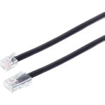 Modularkabel RJ45 ISDN-Western-Stecker 8/6 auf RJ12 Western-Stecker 6/6, 3m Aufbau: 6-adrig Flach mittig belegt (70253-6/6)