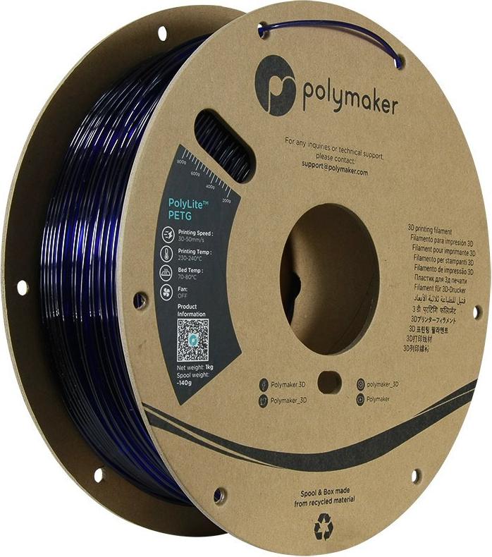 Polymaker PB01032 Filament PETG hitzebeständig hohe Zugfestigkeit 1.75 mm 1000 g Blau (PB01032)