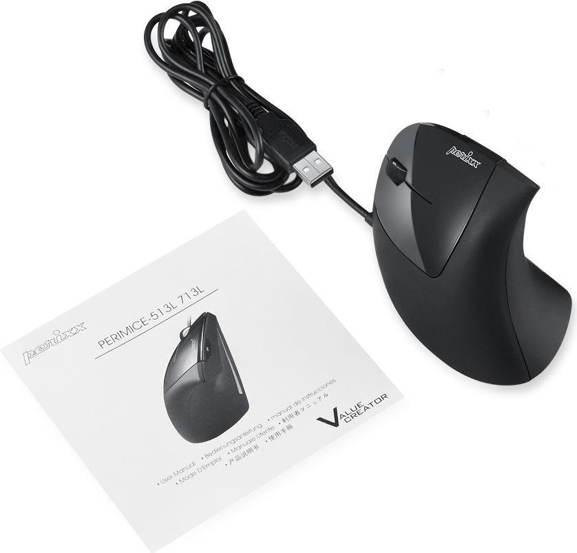 Perixx PERIMICE-513L Ergonomische Maus Schwarz