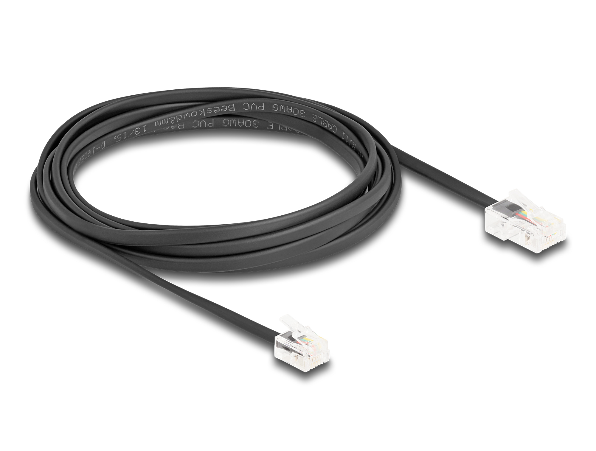 Delock Telefonkabel RJ45 Stecker zu RJ11 Stecker 3 m Schwarz