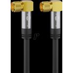 Goobay SAT Antennenkabel (135 dB typ), 4x geschirmt, 10 m, Schwarz - vergoldet, F-Stecker 90° > F-Stecker 90° (70589)