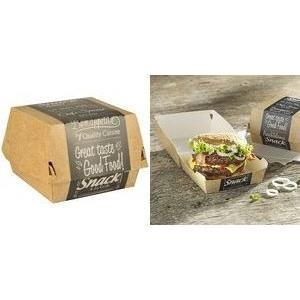 PAPSTAR Burgerbox pure, Maße: 90 x 90 x 70 mm, klein aus FSC-zertifiziertem Frischfaserkarton, fettdicht, - 1 Stück (86634)