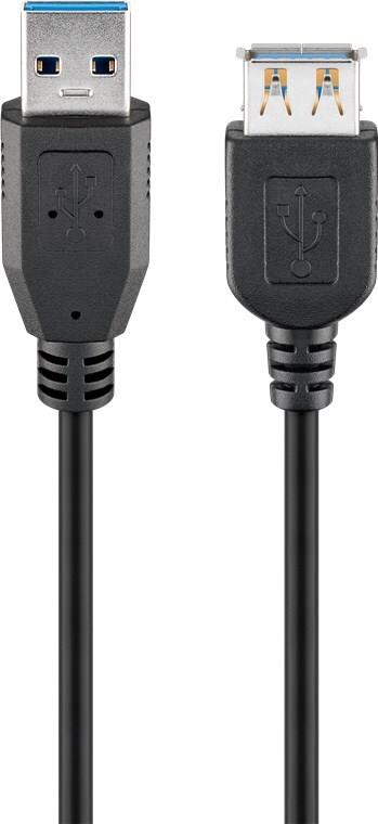 Goobay USB-Verlängerungskabel USB 3.0 m schwarz - USB-3.0-Stecker Typ A> USB-3 (74149)