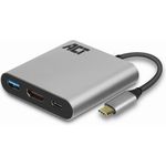 ACT USB-C to HDMI female adapter with PD Pass-Through 60W, 4K, USB-A USB-C - HDMI, USB-A, PD 0,15M (AC7022)