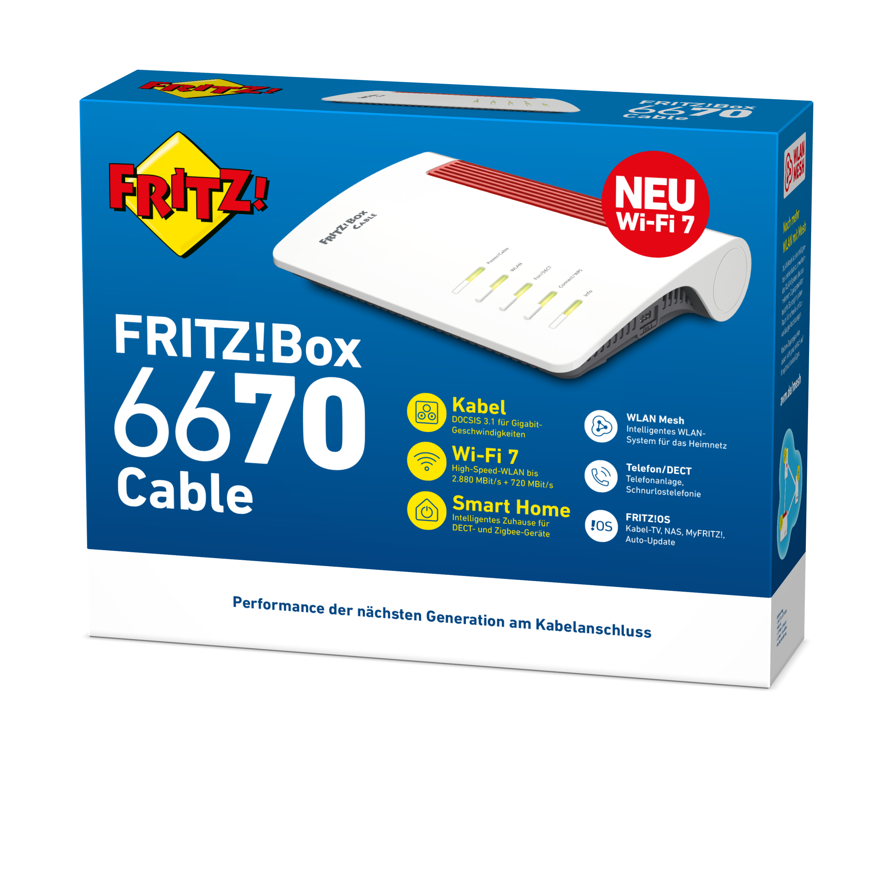 FRITZ!Box 6670 WLAN-Router Dual-Band Wi-Fi 7 Weiß