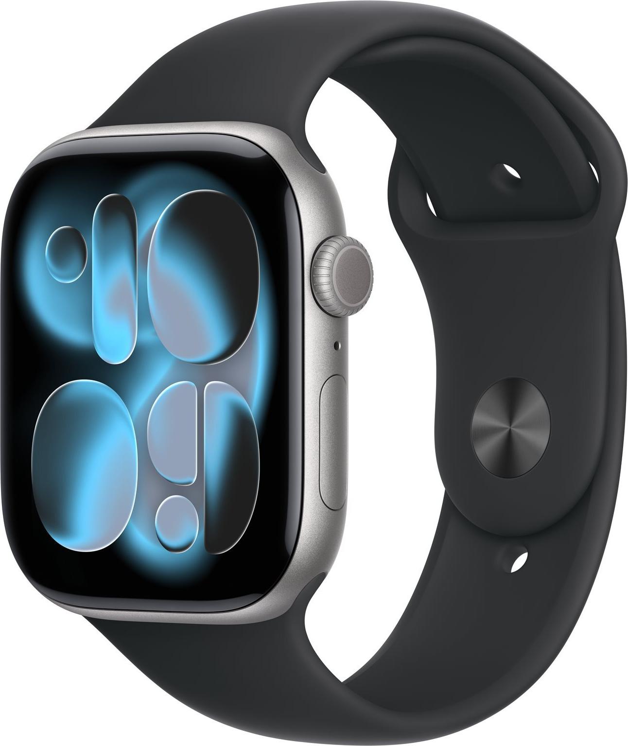 Apple Watch Series 11 GPS + Cellular 46 mm Smartwatch 64 GB OLED, Space Grey Aluminium, Black Sport Band M/L