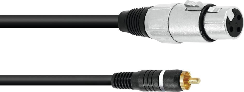 Omnitronic 30224028 XLR Adapterkabel [1x Cinch-Stecker - 1x XLR-Buchse 3 polig] 2.00 m Schwarz (30224028)