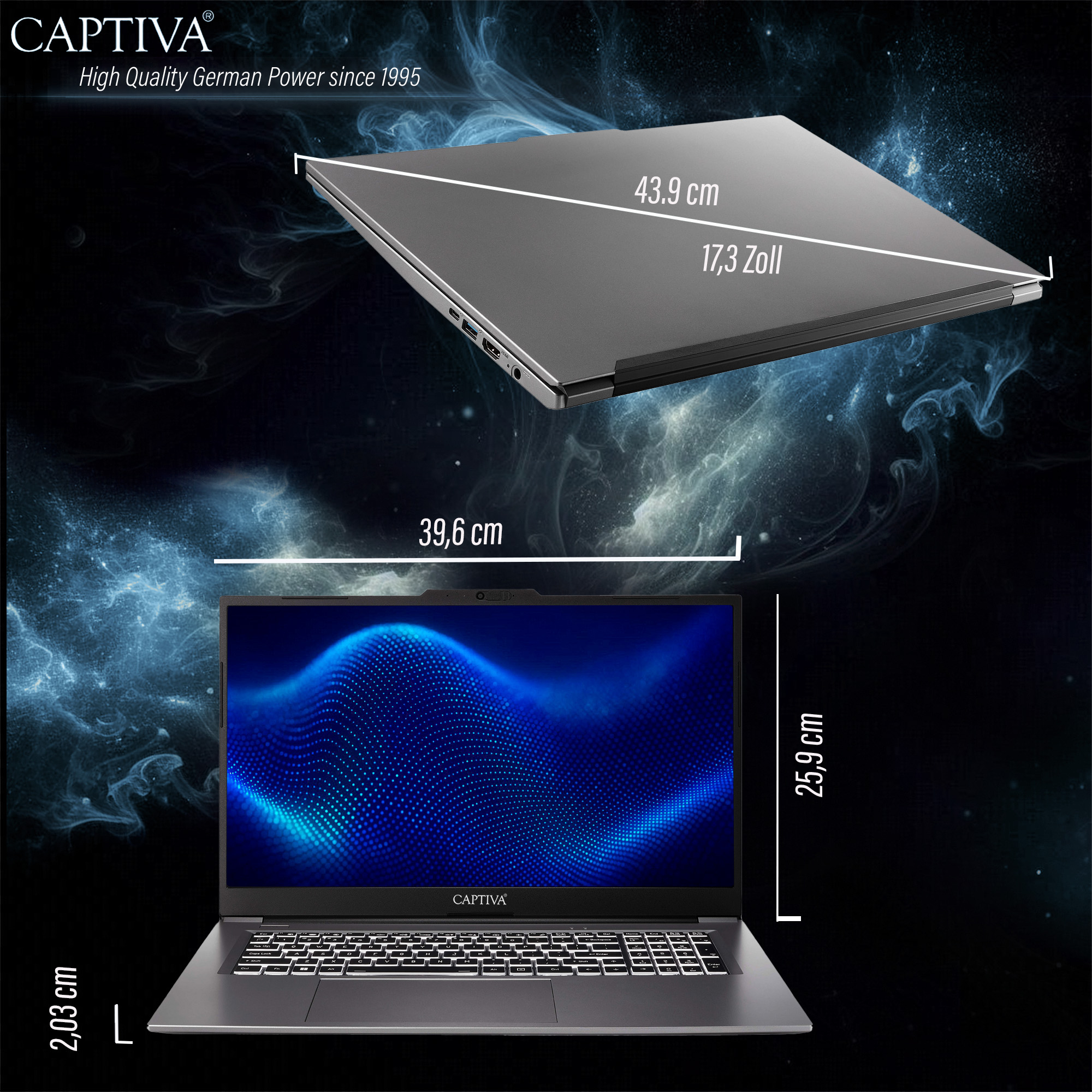 Captiva Business/Office I10-1415GE 17,3" Intel Core i5 16 GB RAM 2 TB SSD Silber