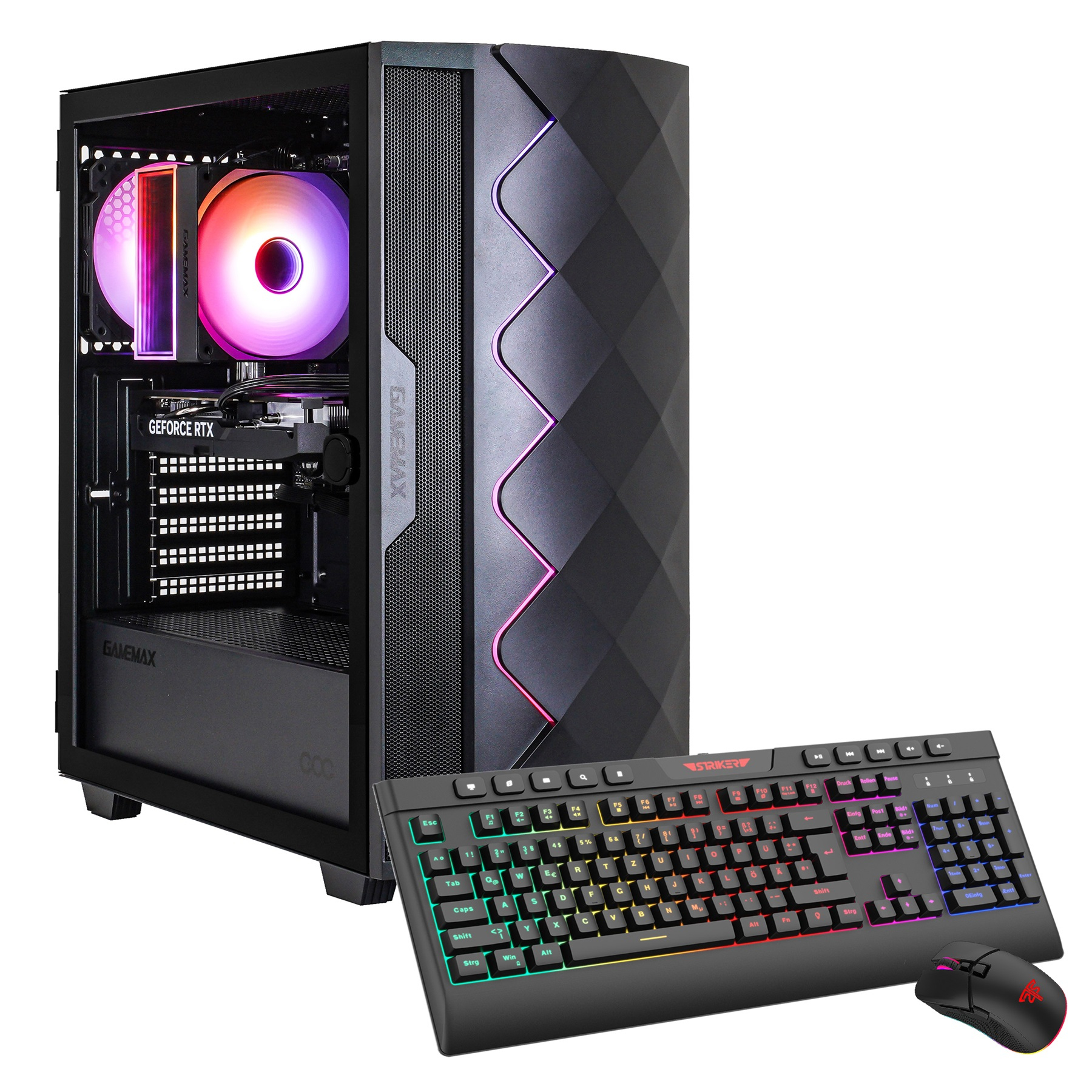 Hyrican GAMEMAX Diamond BK 7795 Gaming-PC AMD Ryzen 5 5500 16 GB RAM 1 TB SSD NVIDIA GeForce RTX 5050 Windows 11 Home Schwarz