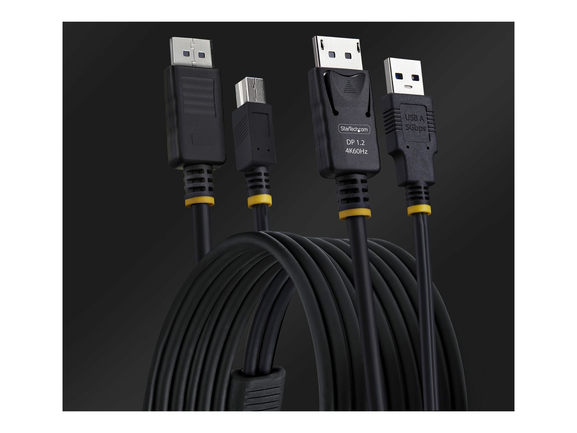 StarTech.com 1.8 m DisplayPort KVM-Kabel 4K 60Hz Schwarz
