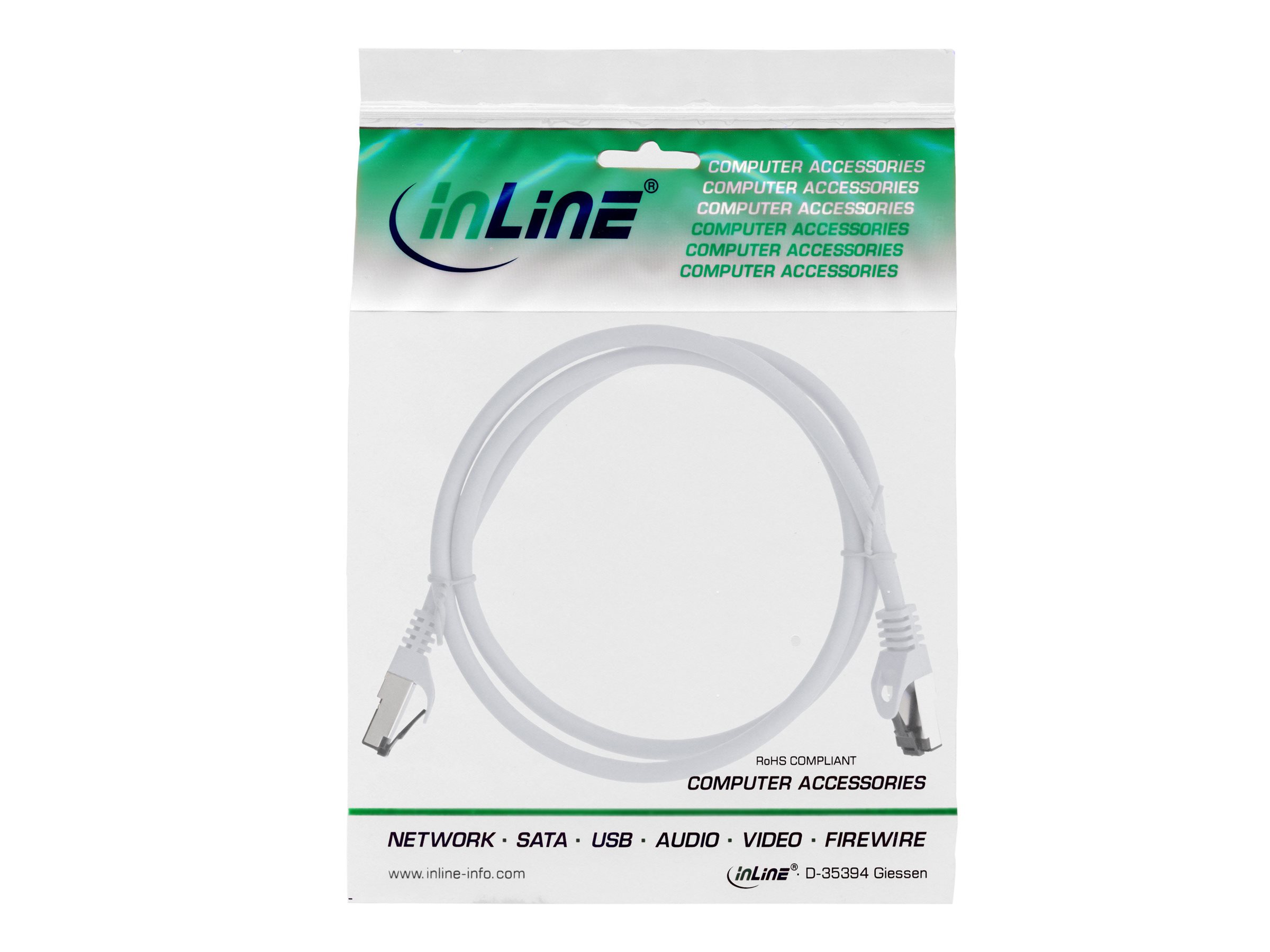 InLine Patchkabel Cat.8.1 S/FTP 2000 MHz 1,5 m Weiß