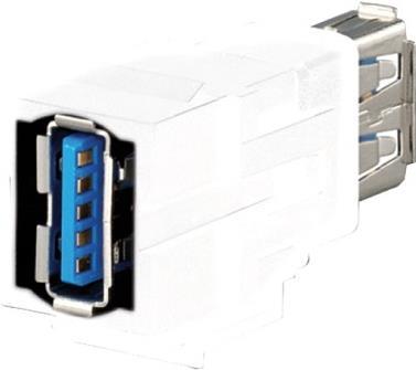 Rutenbeck 17010650. Produktfarbe: Weiß, Anschluss 1: USB-Keystone, Anschluss 2: USB A (17010650)
