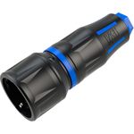BACHMANN Profi-Schutzkontaktkupplung CEE7/3, gummiert, IP20, schwarz / blau (BM0017348)