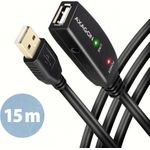 AXAGON ADR-215 aktives USB 2.0 Verlängerungskabel, USB-A Stecker/Buchse - 15m (ADR-215)