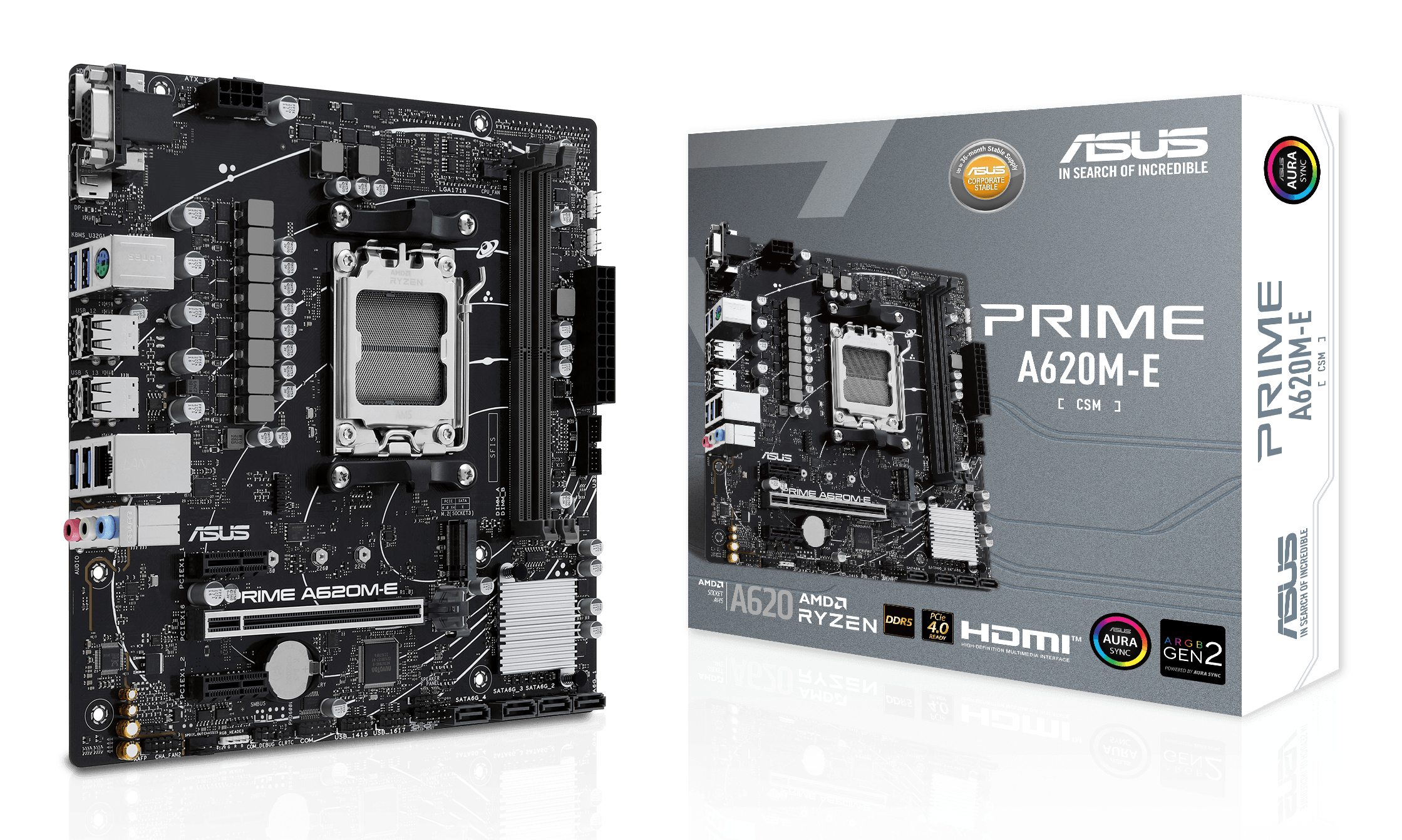 ASUS Prime A620M-E-CSM Mainboard AMD A620 Socket AM5 DDR5 Micro ATX