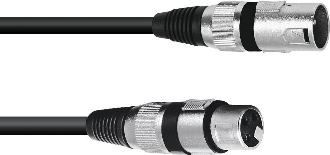Omnitronic 3022075B XLR Verbindungskabel [1x XLR-Stecker 3 polig - 1x XLR-Buchse 3 polig] 0.20 m Schwarz (3022075B)