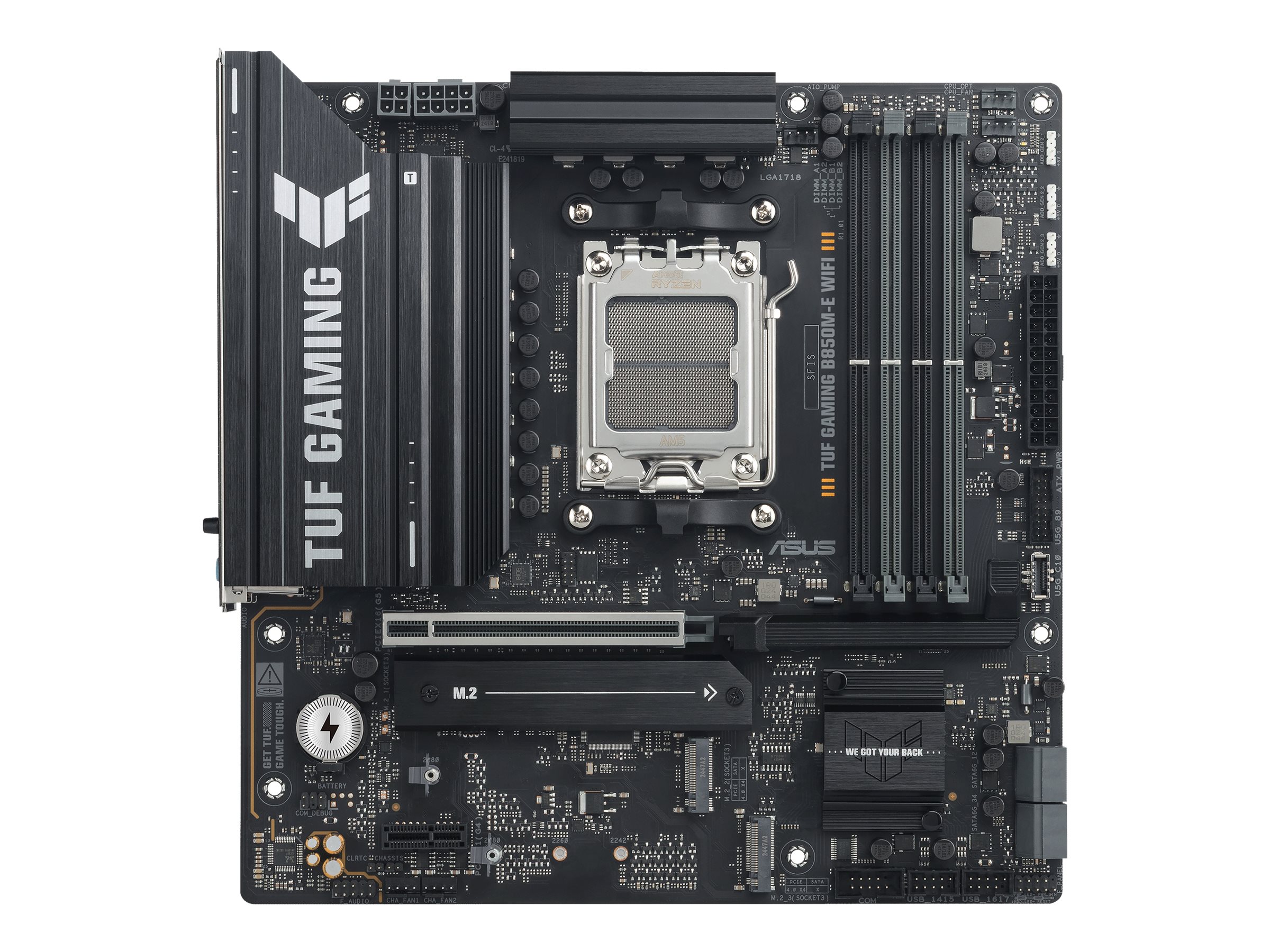 ASUS TUF GAMING B850M-E WIFI Mainboard Socket AM5 AMD B850 DDR5 Micro ATX Wi-Fi 6E Grau