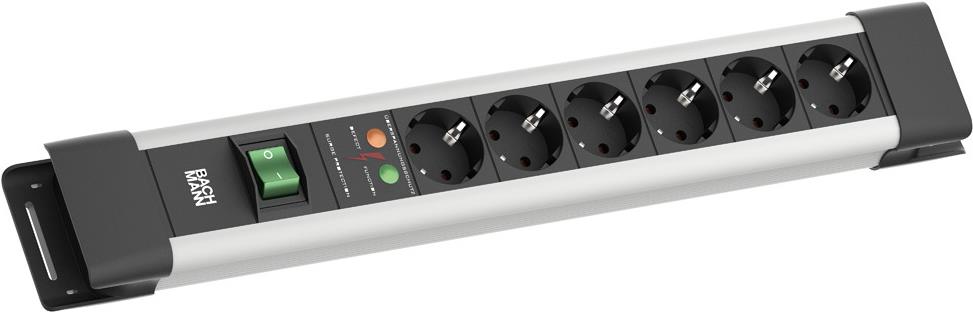 Bachmann CONNECTUS 6xCEE7/3 1xSPD 1xSchalter 2.0m CEE7/7 Grau (BM005904)