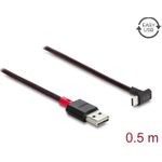 Delock EASY-USB 2.0 Kabel Typ-A Stecker zu USB Type-C™ Stecker gewinkelt oben / unten 0,5 m schwarz (81549)