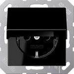 Jung A1520BFKLSW SCHUKO Steckdose Klappdeckel bruchsicher Serie A schwarz (A1520BFKLSW)