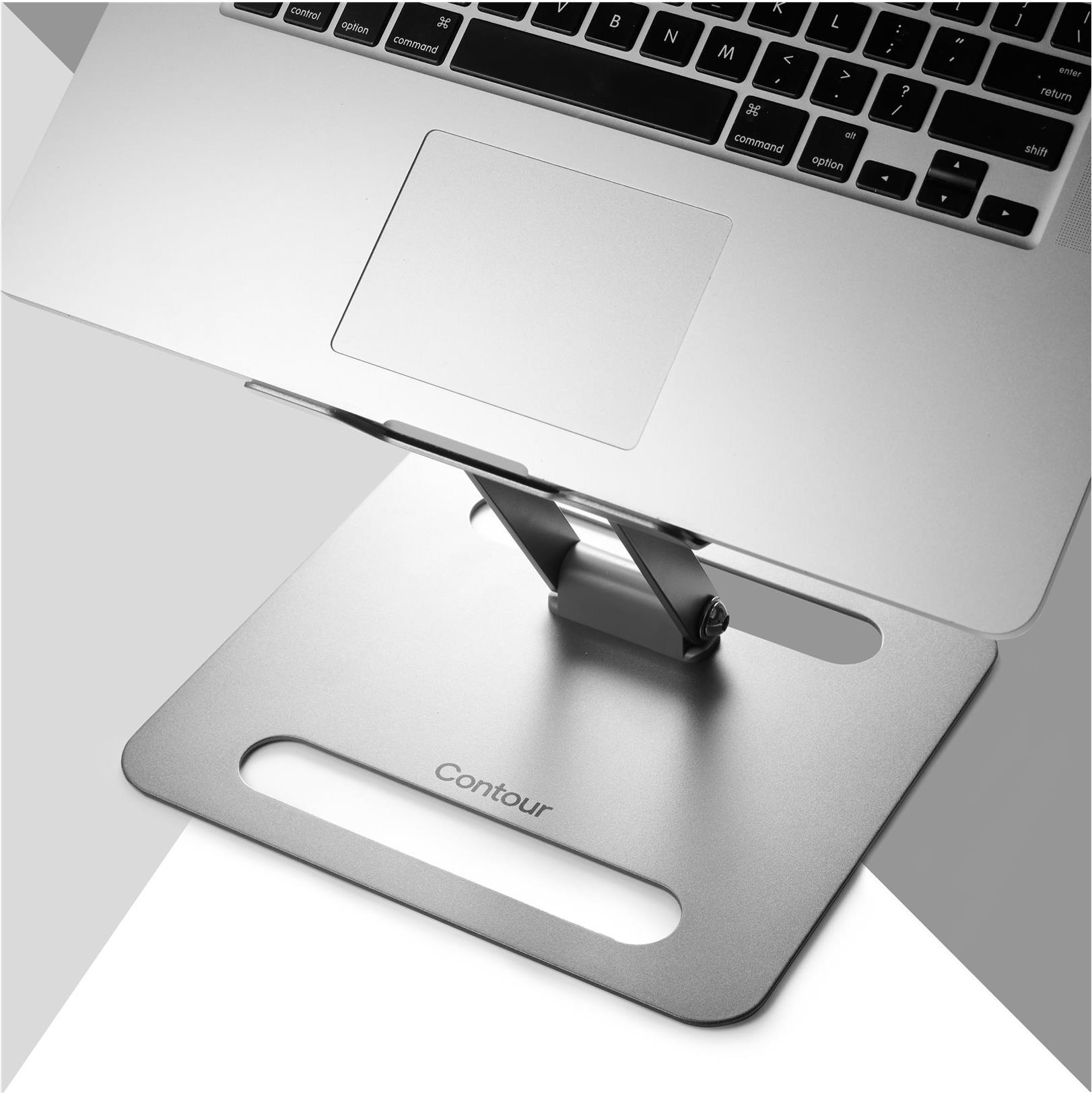 Contour Laptop Riser Stahl Notebook-Ständer Grau