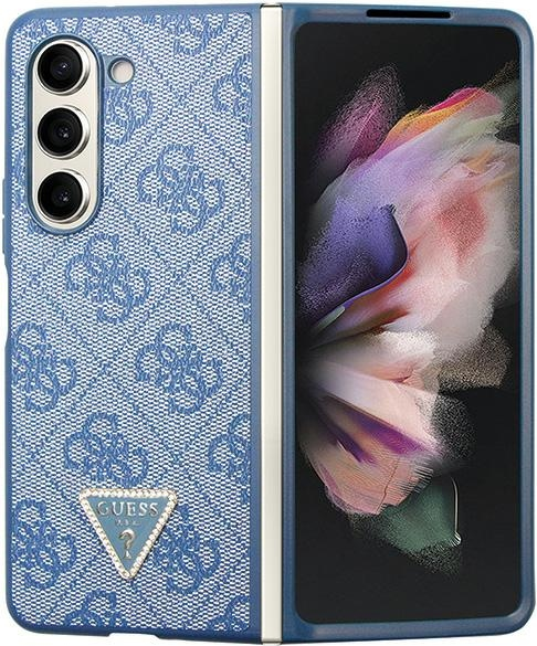 Guess 4G Triangle Case Metal Logo für F946B Samsung Galaxy Z Fold5 - blue (GUHCZFD5P4TDPB)