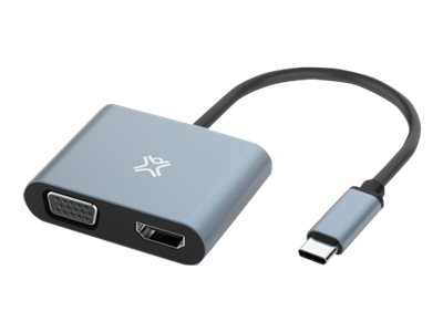 XtremeMac Type-C to HDMI & VGA Adapter USB-C HDMI VGA 4K Sidereal Gray