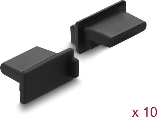 Delock Staubschutz für USB Typ-A Buchse 10 Stück Silikon schwarz (87490)