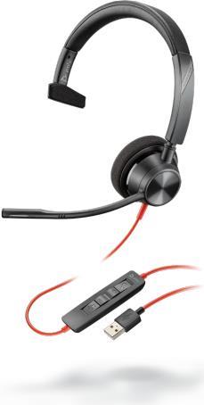 POLY Blackwire 3310 Kopfhörer Verkabelt Kopfband Büro/Callcenter USB Typ-A Schwarz (212703-01)