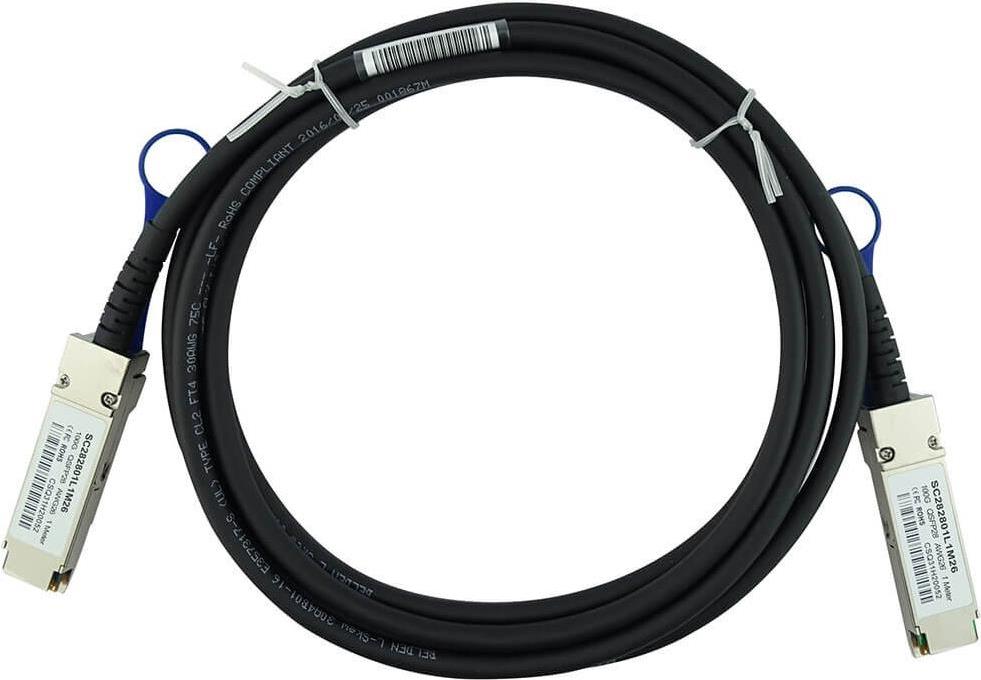BlueOptics QSFP-100G-C5M-BL InfiniBand-Kabel 5 m QSFP28 Schwarz - Silber (QSFP-100G-C5M-BL)