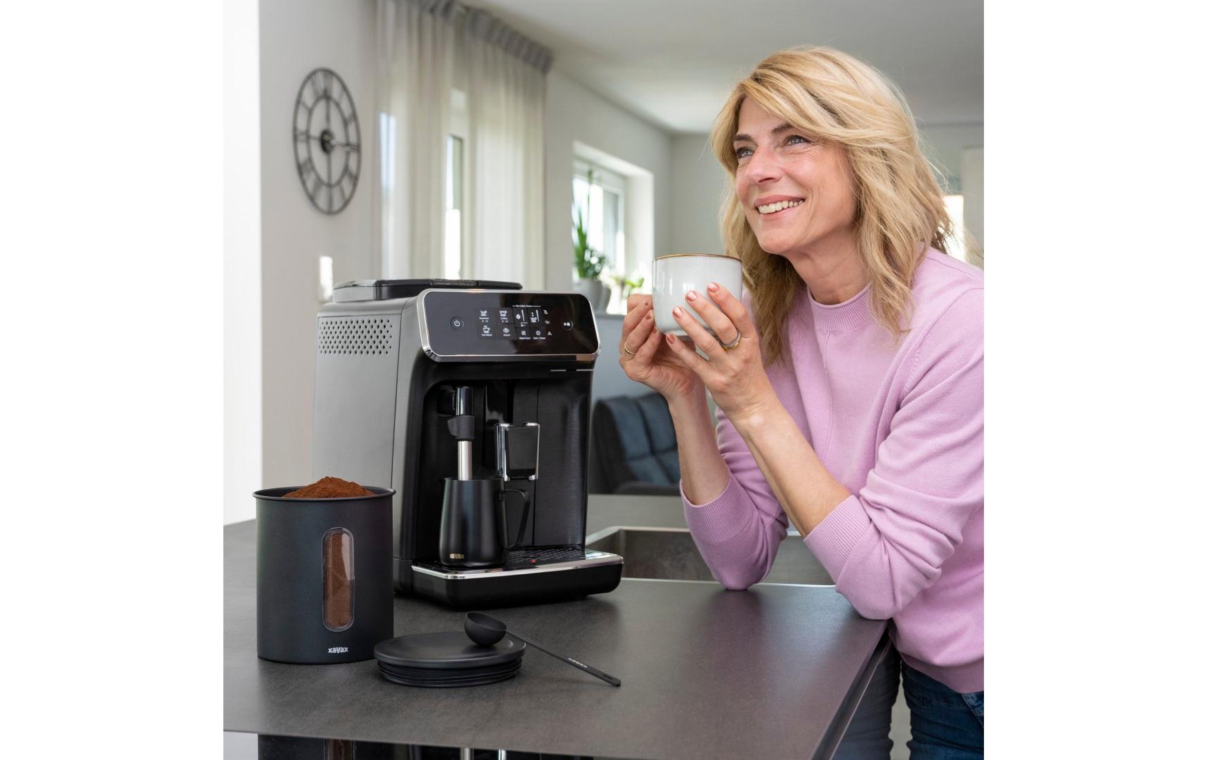 Xavax 00111275 Kaffeedose Stahl Rund 0,7 l Schwarz