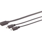 S/CONN maximum connectivity Adapter, USB C Buchse auf 2x USB Micro B Secker, Y-Kabel, 2.0, schwarz, 0,3m (13-20021)