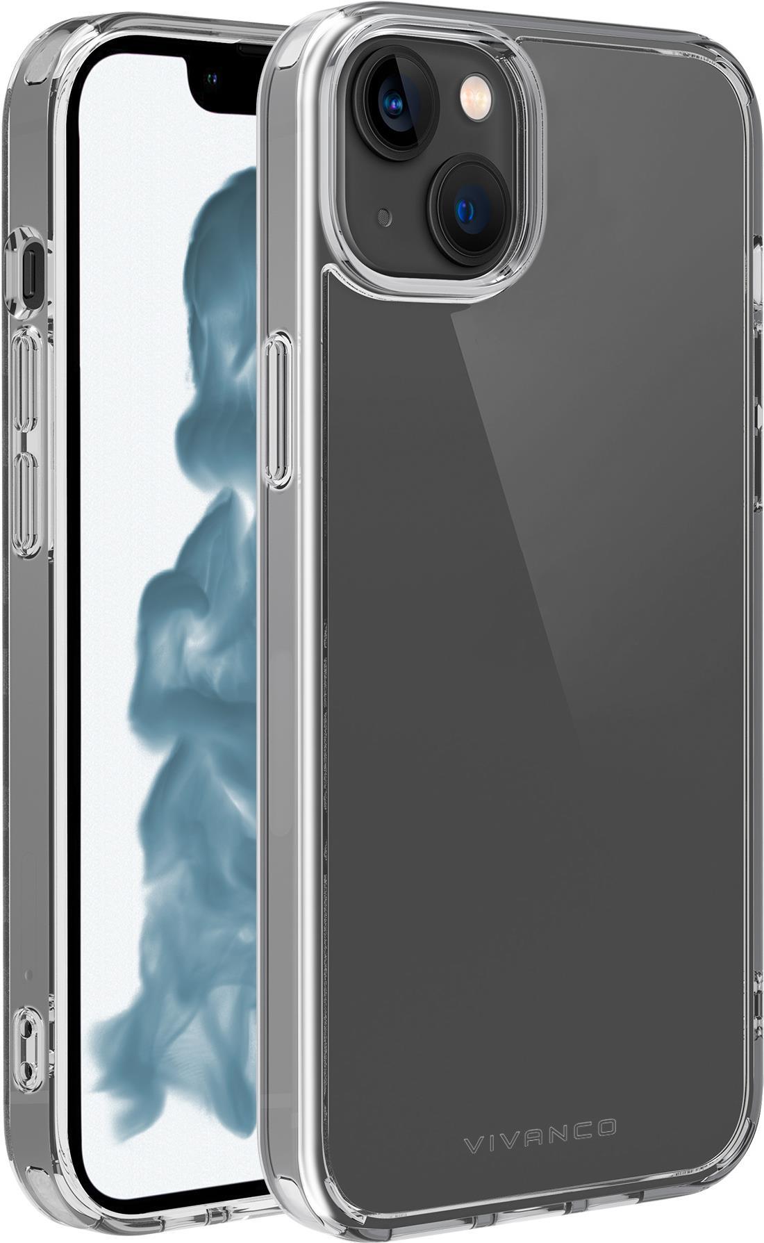 Vivanco Safe and Steady. Etui-Typ: Cover, Markenkompatibilität: Apple, Kompatibilität: iPhone 14, Maximale Bildschirmgröße: 15,5 cm (6.1" ), Oberflächenfärbung: Monochromatisch, Produktfarbe: Transparent (SASCVVIPH14T)