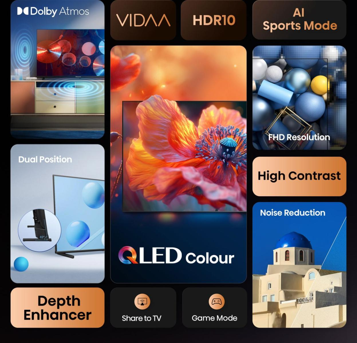 Hisense A5Q 40A5Q 40" Full HD QLED Smart TV Schwarz
