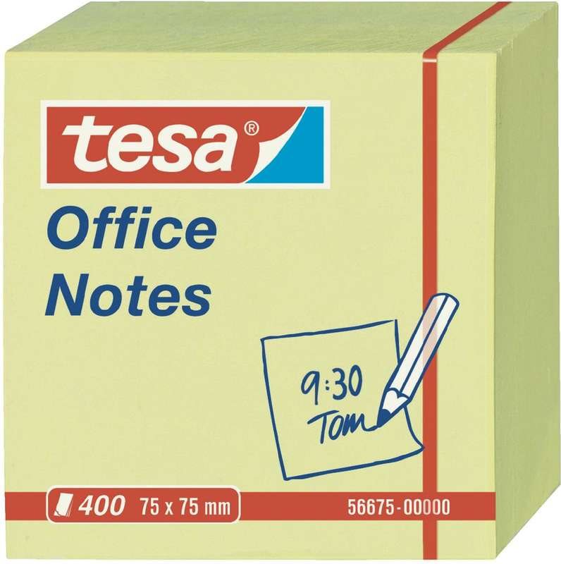 TESA Office Notes Haftnotiz Würfel, 75 x 75 mm, gelb 400 Blatt - Würfel (56675-00000-05)